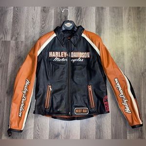 Harley Davidson Women’s Large Leather Coat with Zip in Liner GREAT CONDITION